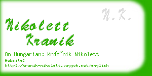 nikolett kranik business card